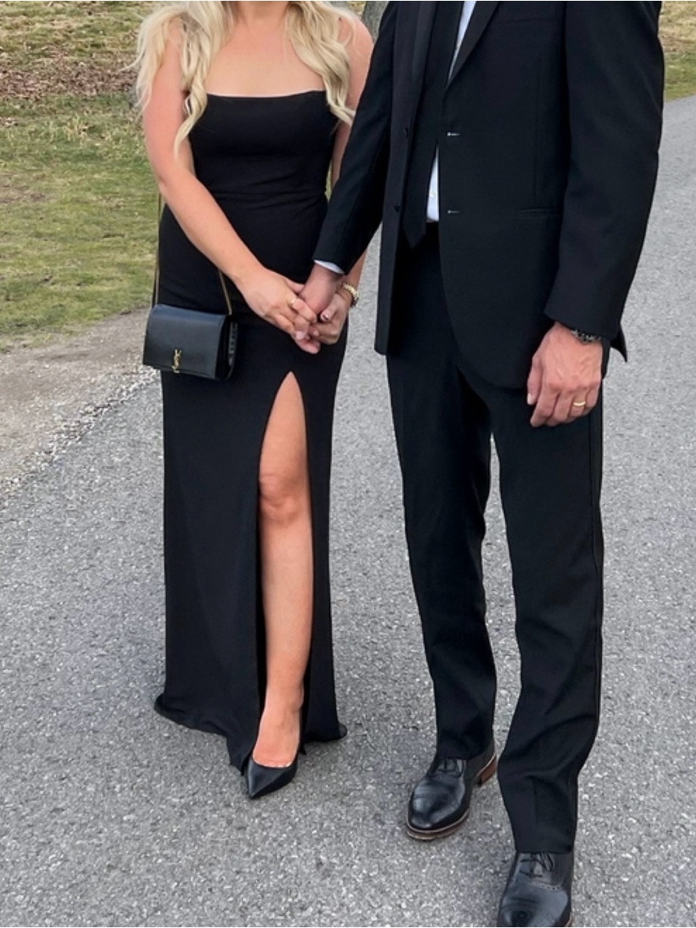 Park & Fifth Jupiter Strapless Black Maxi Dress with Side Slit